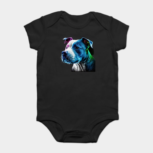 Blue Nose American Staffordshire Majesty: Strength and Honor Baby Bodysuit by IamActiveDog